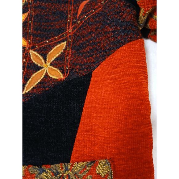 Drapers & Damons Artsy Patchwork Jacket Blazer Women Sz XL Holiday Christmas - Picture 9 of 17